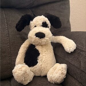 Jellycat Medium Bashful Black and Cream puppy